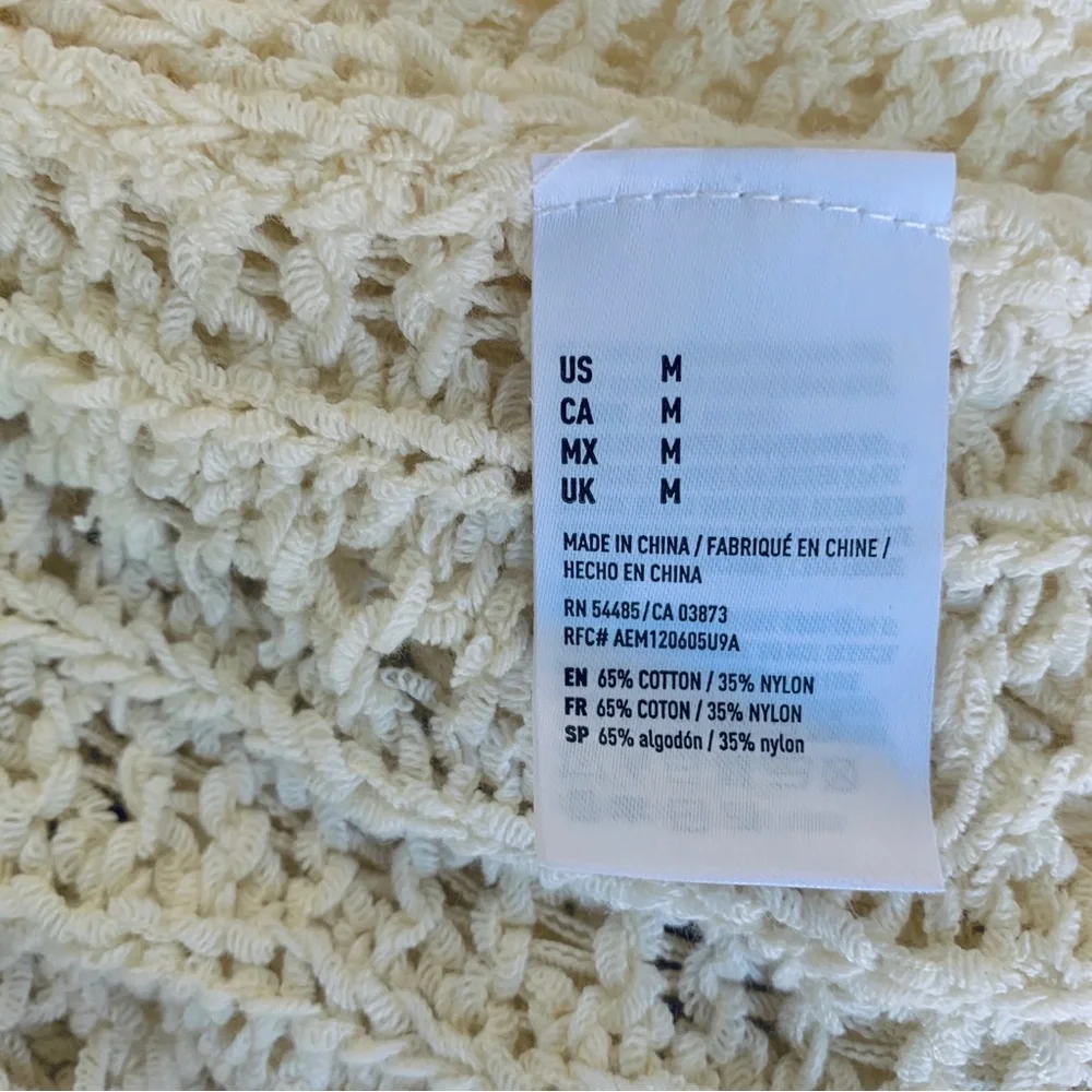 AMERICAN EAGLE CROCHET KNIT TASSEL TRIM CARDIGAN DUSTER SWEATER - Picture 6 of 12